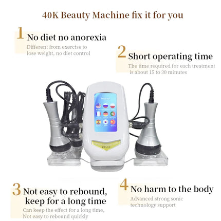40K 3-in-1 Ultrasonic Body Shaping Instrument Beauty Massage Negative Pressure Slimming Facial Care Beauty Salon Dedicated