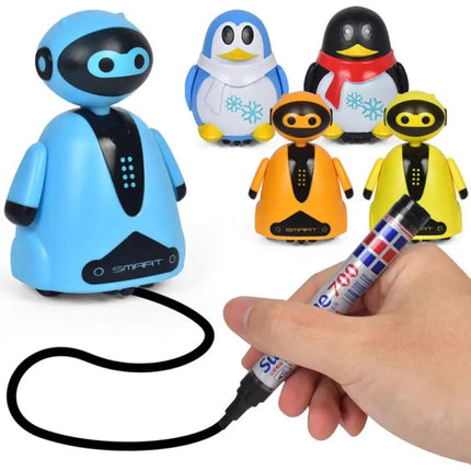 Inductive Line Following Robot Toy – Creative Electric Penguin Car that Follows Drawn Paths, Educational Gift for Kids