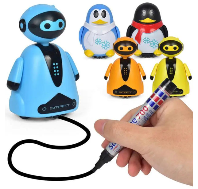 Inductive Line Following Robot Toy – Creative Electric Penguin Car that Follows Drawn Paths, Educational Gift for Kids