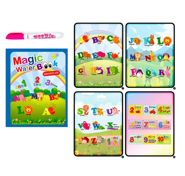Children Early Education Toys Magical Book with Pen Water Drawing  Toys Gift Reusable Coloring Book Magic Drawing Book