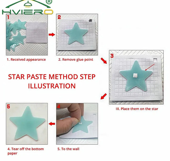 Luminous Star Wall Stickers – 50/100pcs 3cm Glow Decor for Kids & Parties