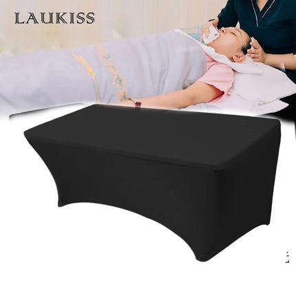 Black High Stretch Tablecloth Bed Cover Wedding Party Beauty Massage Elastic Hotel Birthday Table Cover Rectangular Table Cloth