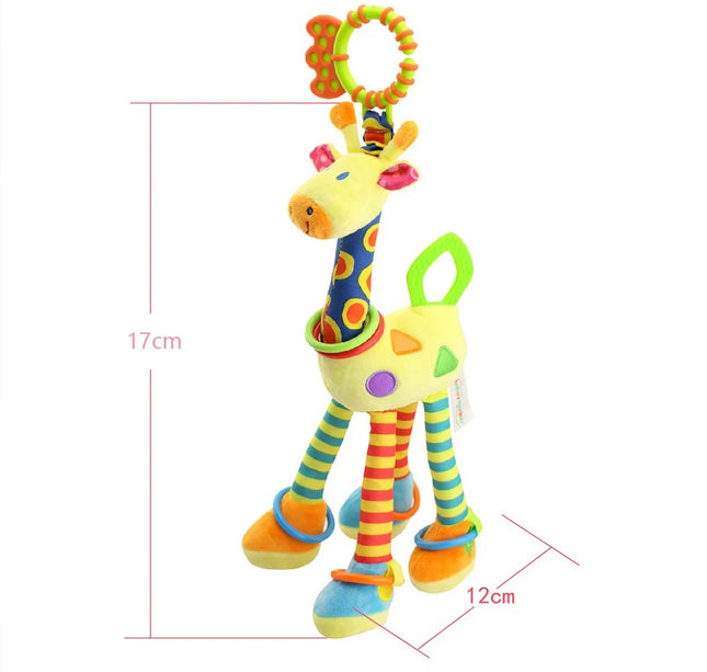 Soft Giraffe Hand Bell Rattle – Plush Hanging Sensory Toy for Baby Walkers, Beds & Early Education