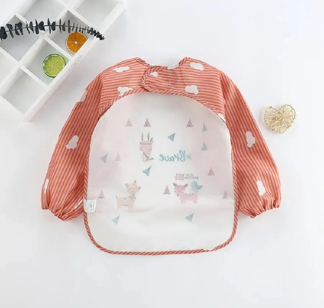 1pc Waterproof Baby Smock – Long Sleeve Bib Apron for Eating & Art