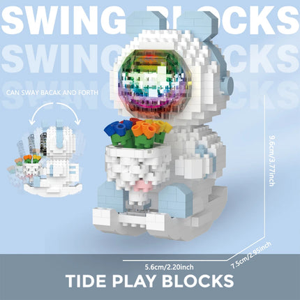 Knew Built Luminous Astronaut Moon Blocks – LED Micro Brick Building Set for Adults & Educational Tech Toy