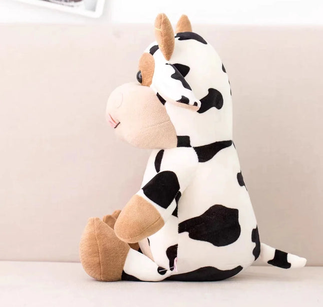 Small Cow Plush Toy – 25–35cm Soft Stuffed Cartoon Animal Doll for Kids Birthday & Holiday Gift