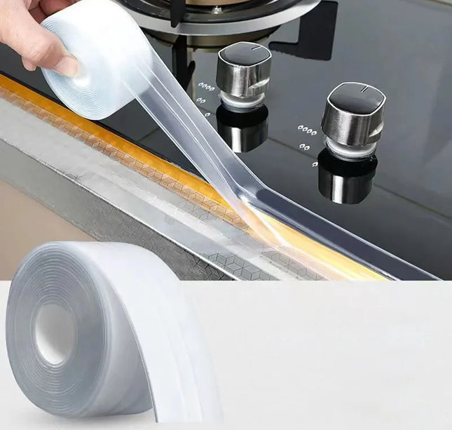 Transparent Acrylic Single-fold Kitchen And Bathroom Waterproof Mildew Stickers Sink Beautiful Stickers(3.2m*3.8cm)