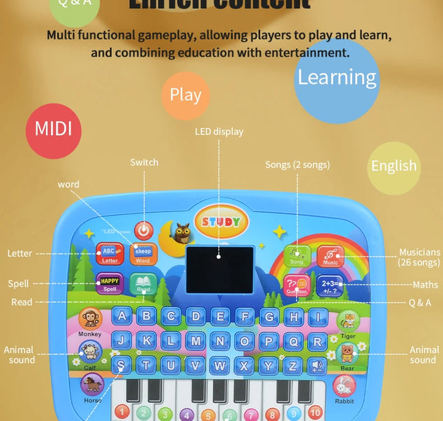 Educational Learning Machine Toys, Electronic Study Game for 3+ Year Old's Girls Boys Gift Birthday Presents Child Kids Computer
