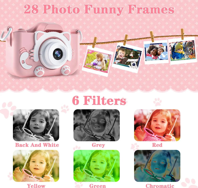 Children Camera 1080P HD Toddler Digital Video Camera 2.0-inch Kids Camera with Silicone Cases Toys for Christmas Birthday Gifts