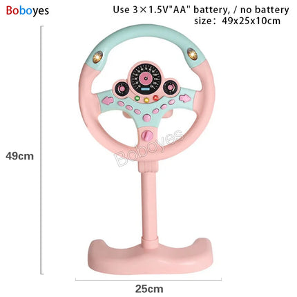 Infant Electric Steering Wheel Toy – Simulation Light & Sound Educational Vocal Toy for Stroller Play