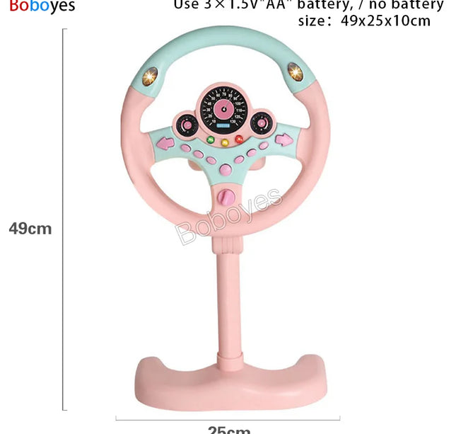 Infant Electric Steering Wheel Toy – Simulation Light & Sound Educational Vocal Toy for Stroller Play