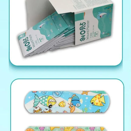 Kids Adhesive Bandages – 100pcs Cute Cartoon Waterproof Medical Strips for Children