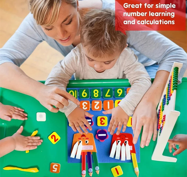 Felt Learning Board Children Toys Educational DIY Toy Addition Subtraction Finger Arithmetic Teaching Enlightenment Board