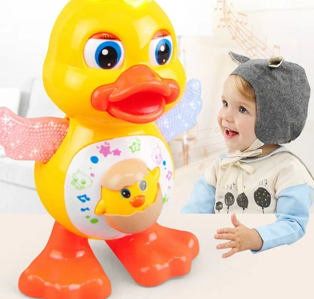 Electronic Dancing Duck Toy – Musical Cartoon Animal with Flashing Lights & Movement for Kids Educational Gift