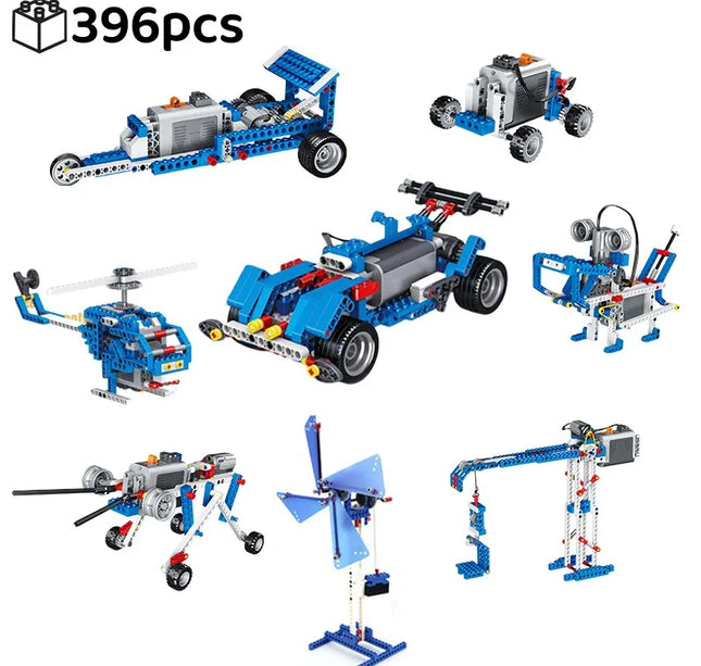STEM 9686 Technical Building Blocks Set – Multi-Technology DIY Programming Kit for Kids & Educational School Projects