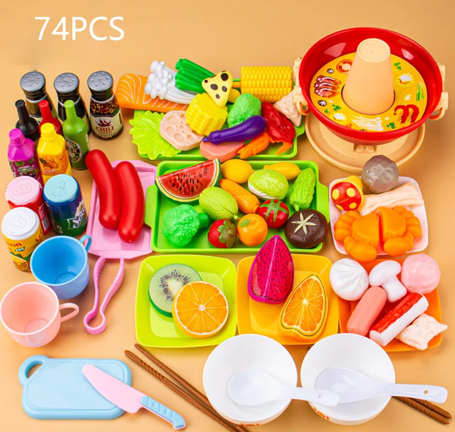 Kids Pretend Kitchen Playset – Simulation BBQ & Cooking Toys for Girls Educational Play House Fun