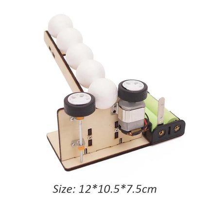 DIY Wooden Puzzle Pitching Machine STEM Toys Technologia Science Experimental Tool Kit Learning Education Games for Kids
