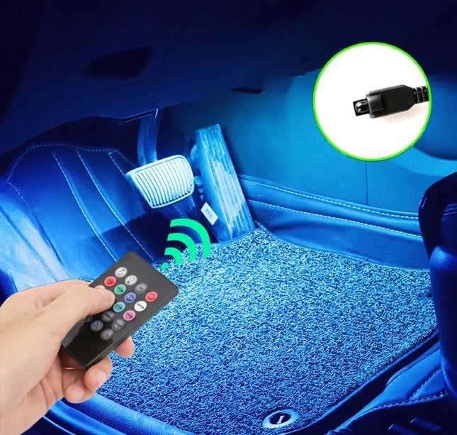LED Car Ambient Light Kit – RGB Interior Strip with Music, Remote & App Control