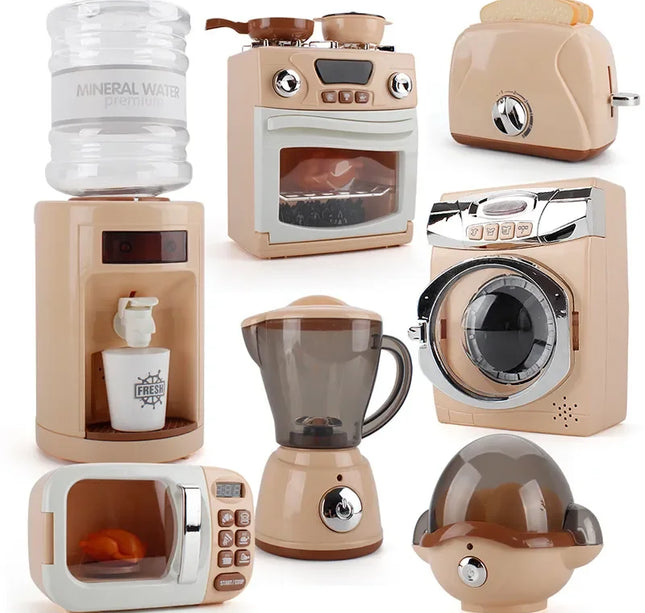Children's Pretend Play Toys Simulation Electric Kitchen Set Microwave Oven Toys Educational Gifts Montessori Learning Game