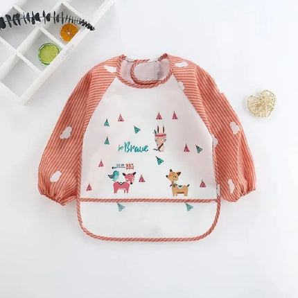 1pc Waterproof Baby Smock – Long Sleeve Bib Apron for Eating & Art