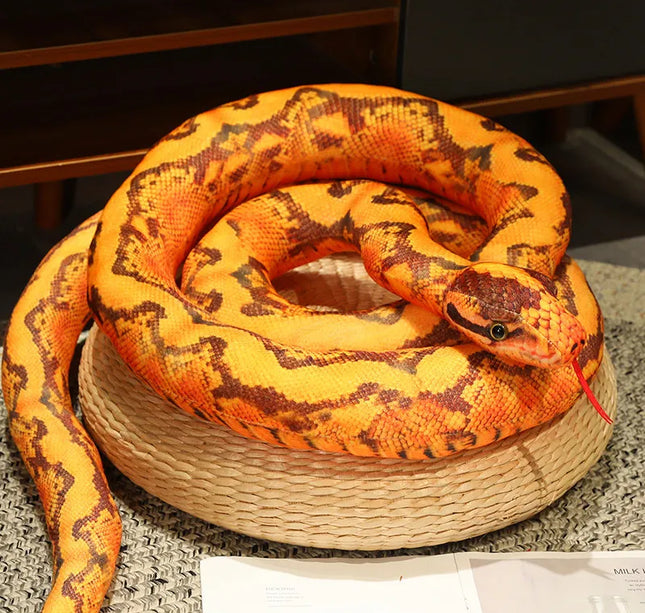 Artificial Python Plush Toy Long Snake Yellow Orange Green Python Plush Toy Decorate The House Holiday Decorations