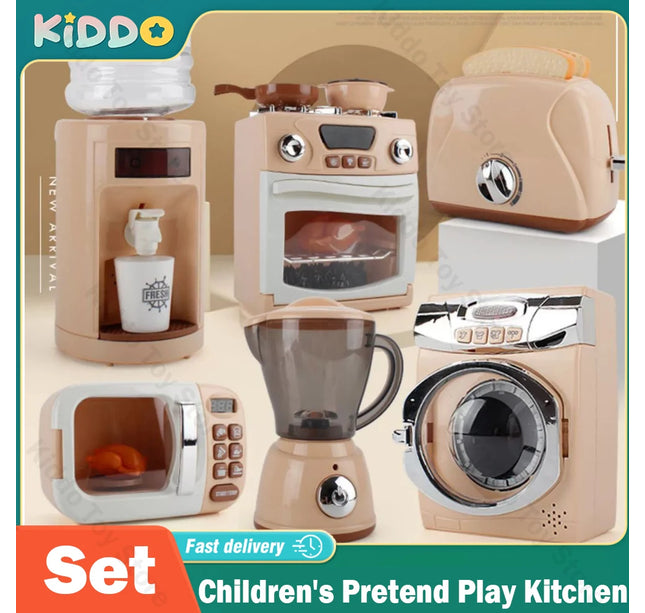 Children's Pretend Play Toys Simulation Electric Kitchen Set Microwave Oven Toys Educational Gifts Montessori Learning Game