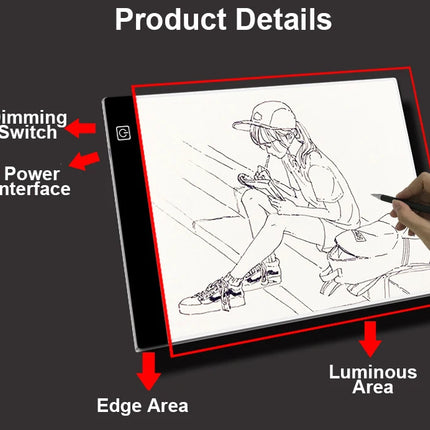 Led Drawing Copy Pad 3 Level Dimmable Board Table Animation Painting Educational Toys Gift Adjustable Light Notepad For Children