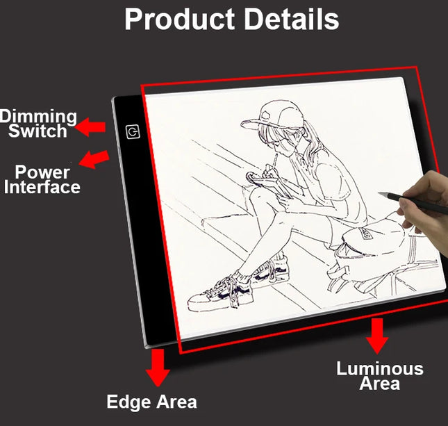 Led Drawing Copy Pad 3 Level Dimmable Board Table Animation Painting Educational Toys Gift Adjustable Light Notepad For Children