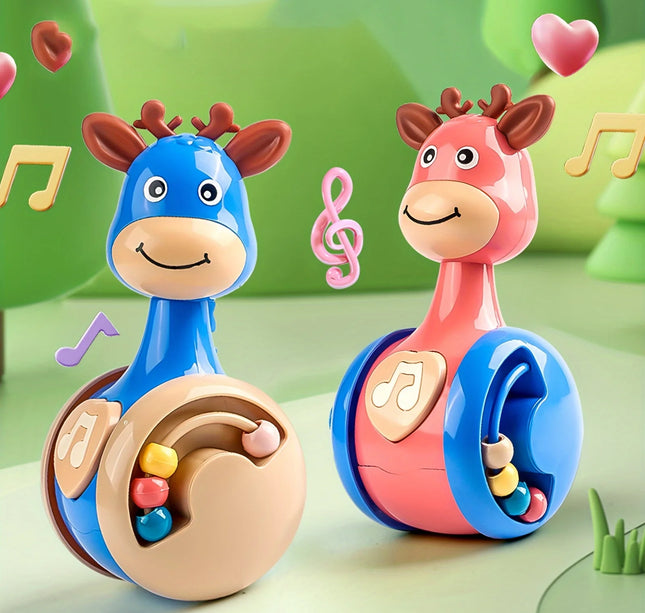 Fawn Sliding Tumbler Toy Rattle Baby Educational Early Education Gift Toy for Baby