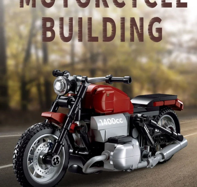 New Motorcycle Building Blocks Stable Base Model Bricks Cool Shape Kit Ornaments Educational Toys For Children