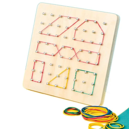 Montessori Geometry Math Teaching Aids For Children Shape Pegboard Puzzle Game Early Childhood Educational Wooden Toys Gifts