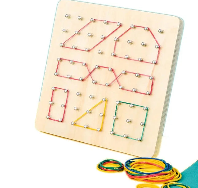 Montessori Geometry Math Teaching Aids For Children Shape Pegboard Puzzle Game Early Childhood Educational Wooden Toys Gifts