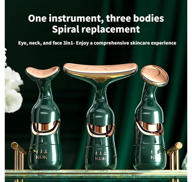 3 In 1 Face Massager Neck Facial Eye Massage Introducer Microcurrent Skin Rejuvenation Anti Aging Beauty Device BEAUTY TOOLS
