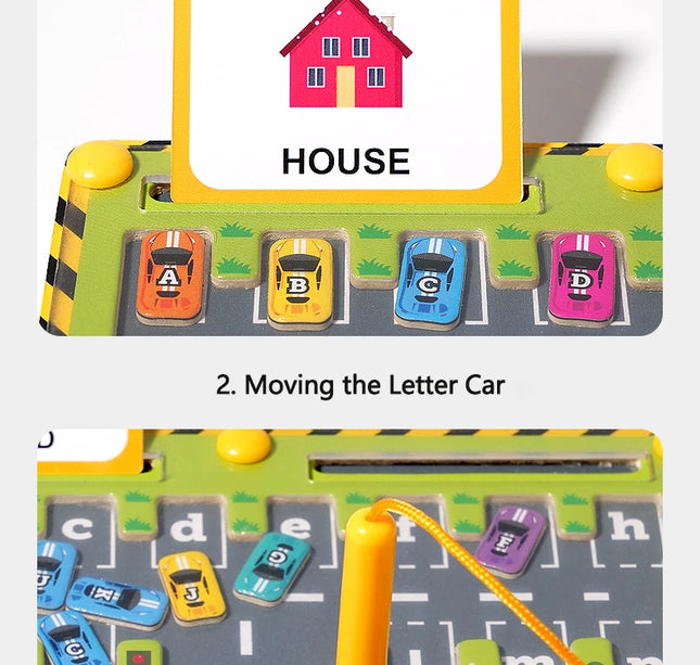 Montessori Magnetic Color Maze – Wooden Sorting & Bead Puzzle Board for Early Learning Activities