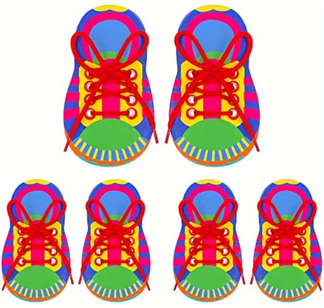 Shoelace Threading Teaching Toys Learn to Tie Shoelaces Toy Kids Toddlers Fine Motor Skills Toy Early Educational Toys Boys Girl