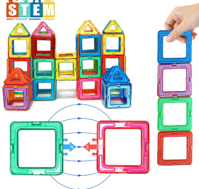 Magnetic Building Blocks DIY Magnets Toys medium size STEM Toys Construction Toys Learning Educational Magnet Toys