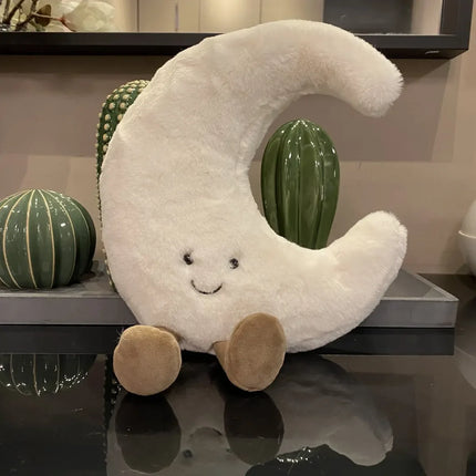 Smile Face Moon & Sun Plush Cushion – High Quality Stuffed Weather Pillow for Kids Bedroom & Sofa Decor