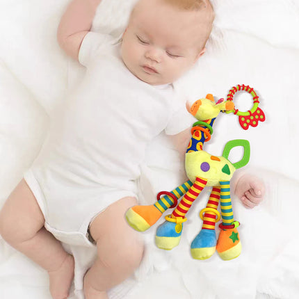 Soft Giraffe Hand Bell Rattle – Plush Hanging Sensory Toy for Baby Walkers, Beds & Early Education
