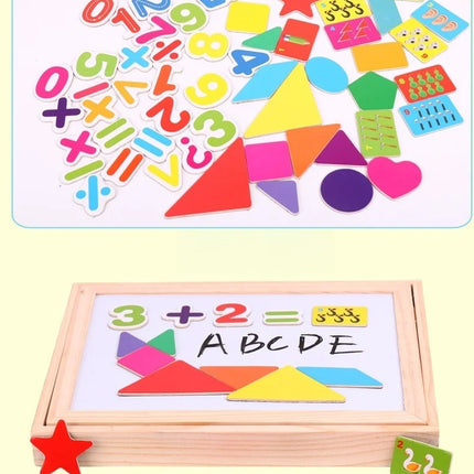 Wooden Multifunction Children Animal Puzzle Writing Magnetic Drawing Board Blackboard Learning Education Toys For Kids