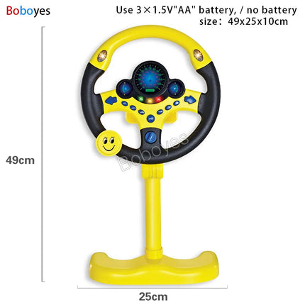 Infant Electric Steering Wheel Toy – Simulation Light & Sound Educational Vocal Toy for Stroller Play
