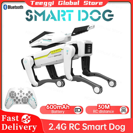 Teeggi RC Intelligent Robot Dog – Multifunctional Bionic Smart Mechanical Pet with Turret Educational Toy Gift