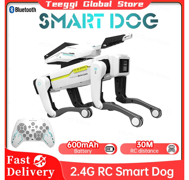 Teeggi RC Intelligent Robot Dog – Multifunctional Bionic Smart Mechanical Pet with Turret Educational Toy Gift
