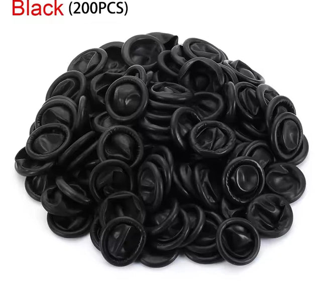 100PCS Multi-color Disposable Finger Cots Anti Slip Latex Powder Free Rolled Edge Finger Cots Beauty Hairdressing Tattoo Tools