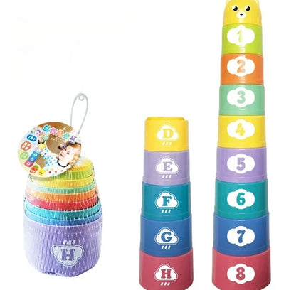 Stacking Cup Game – Educational Speed Puzzle with Numbers, Letters & Shapes for Kids