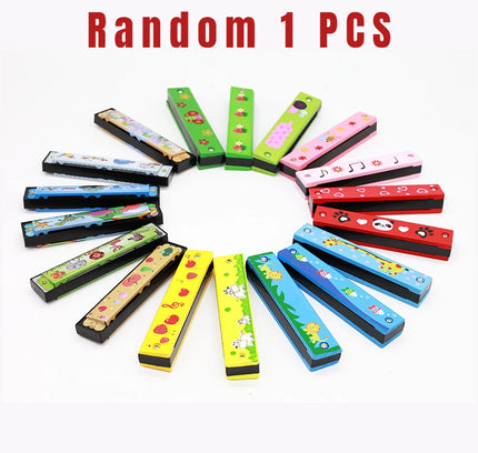 16 Holes Cute Harmonica Musical Instrument Montessori Educational Toys Cartoon Pattern Kids Wind Instrument Children Gift Kids