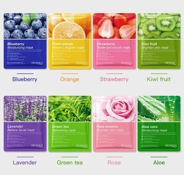 8pcs Natural Plant Face Mask Beauty Skincare Facial Masks Moisturizing Firming Hydrating Facial Mask Face Care Korean Cosmetics