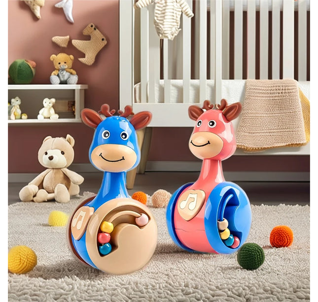 Fawn Sliding Tumbler Toy Rattle Baby Educational Early Education Gift Toy for Baby