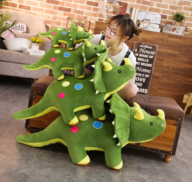 Big Dinosaur Plush Toy – Soft Triceratops & Stegosaurus Stuffed Dolls for Kids Birthday Gifts