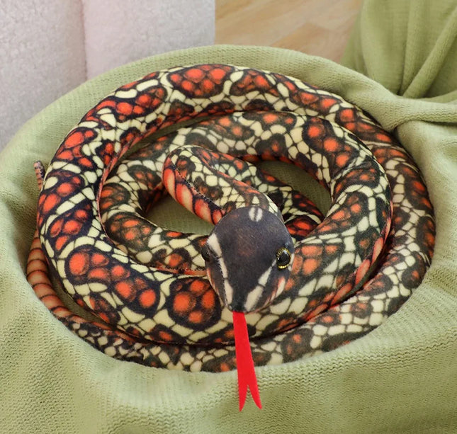 Artificial Python Plush Toy Long Snake Yellow Orange Green Python Plush Toy Decorate The House Holiday Decorations