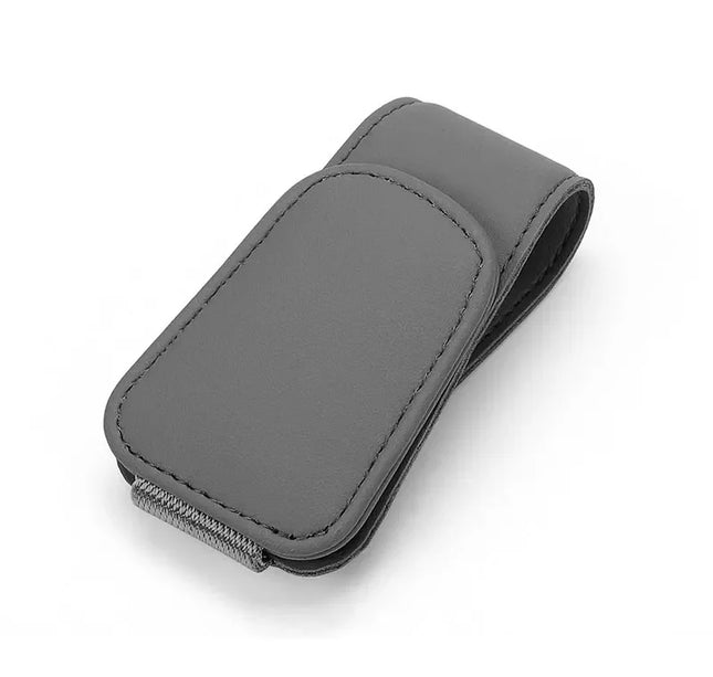 Car Sun Visor Glasses Clip – Magnetic Leather Holder for Eyeglasses & Sunglasses